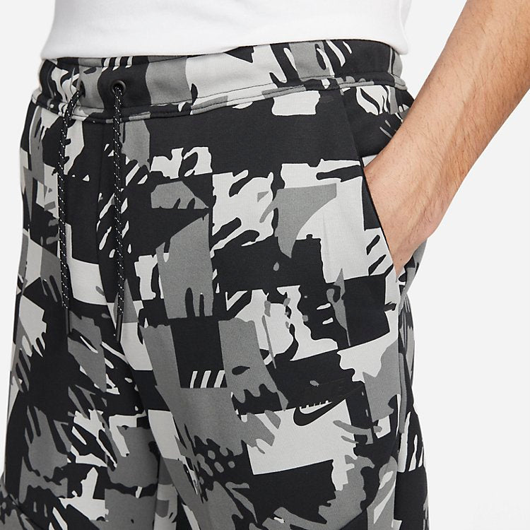 Nike Sportswear Tech Fleece All Over Print Jogger Pants 'Light Smoke Grey Black' DM6472-077