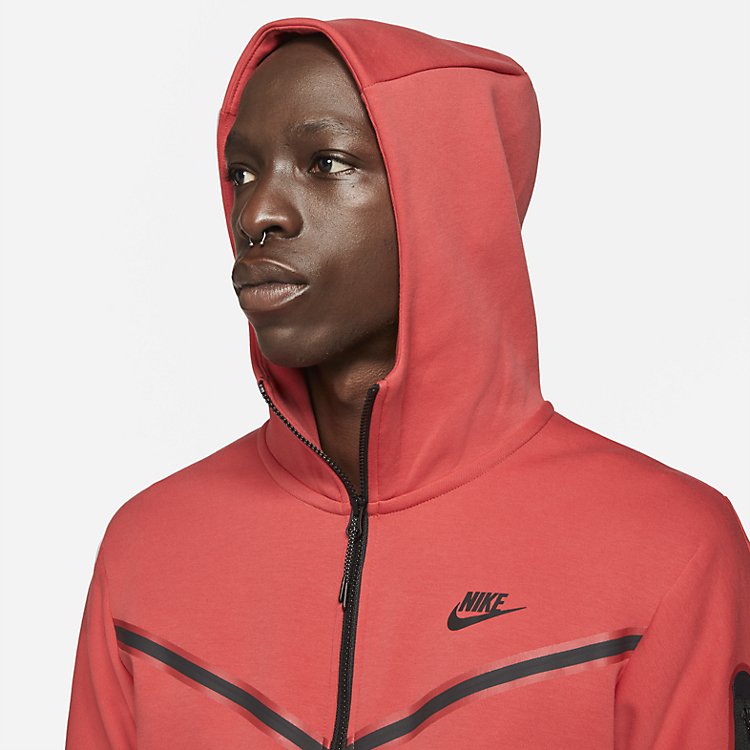 Nike Tech Fleece Full Zip Up Hoodie 'Lobster Red' CU4489-606