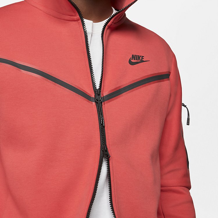 Nike Tech Fleece Full Zip Up Hoodie 'Lobster Red' CU4489-606