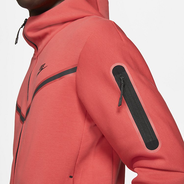 Nike Tech Fleece Full Zip Up Hoodie 'Lobster Red' CU4489-606