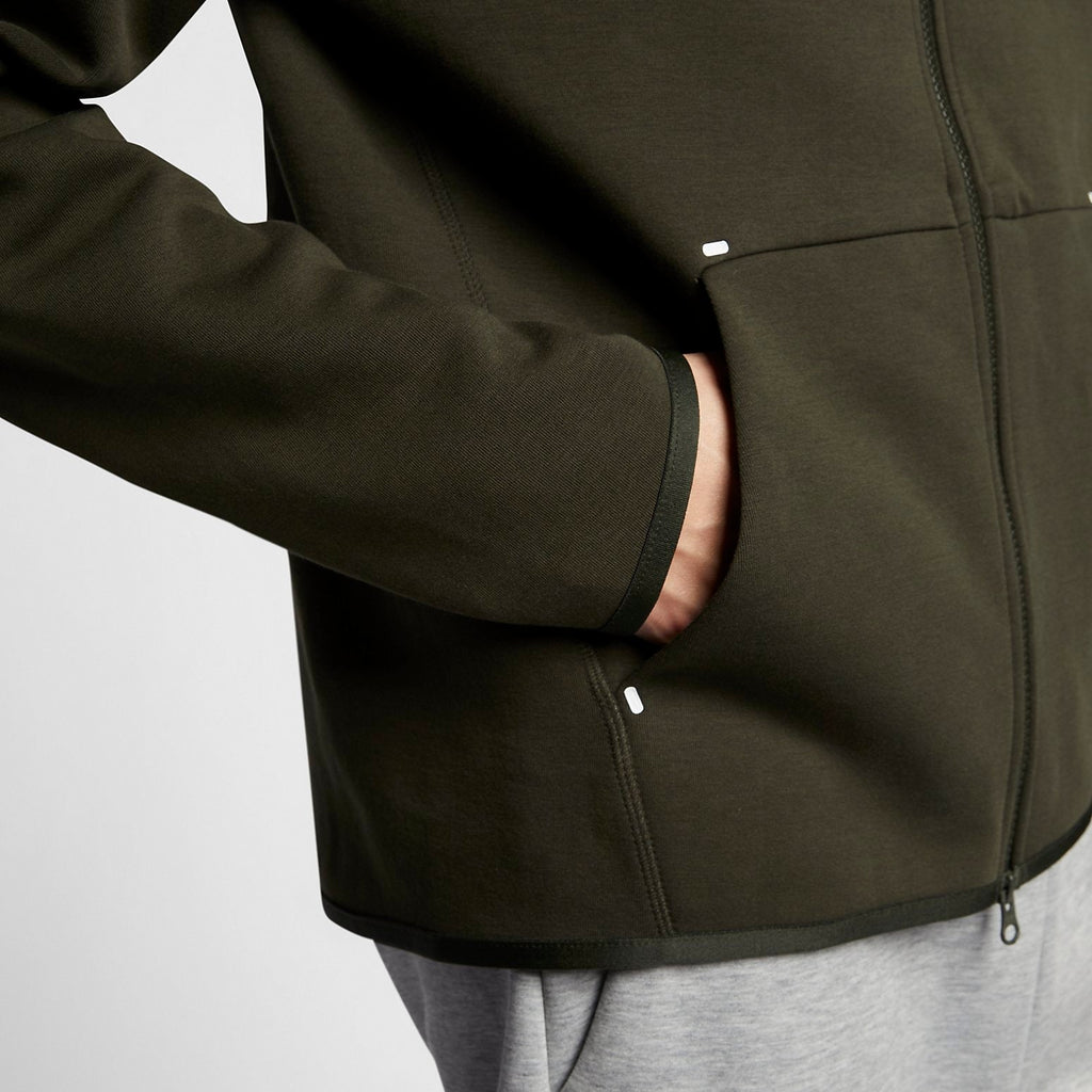 Nike Sportswear Tech Fleece Full-zip Hoodie 'Sequoia Black White' 928483-355