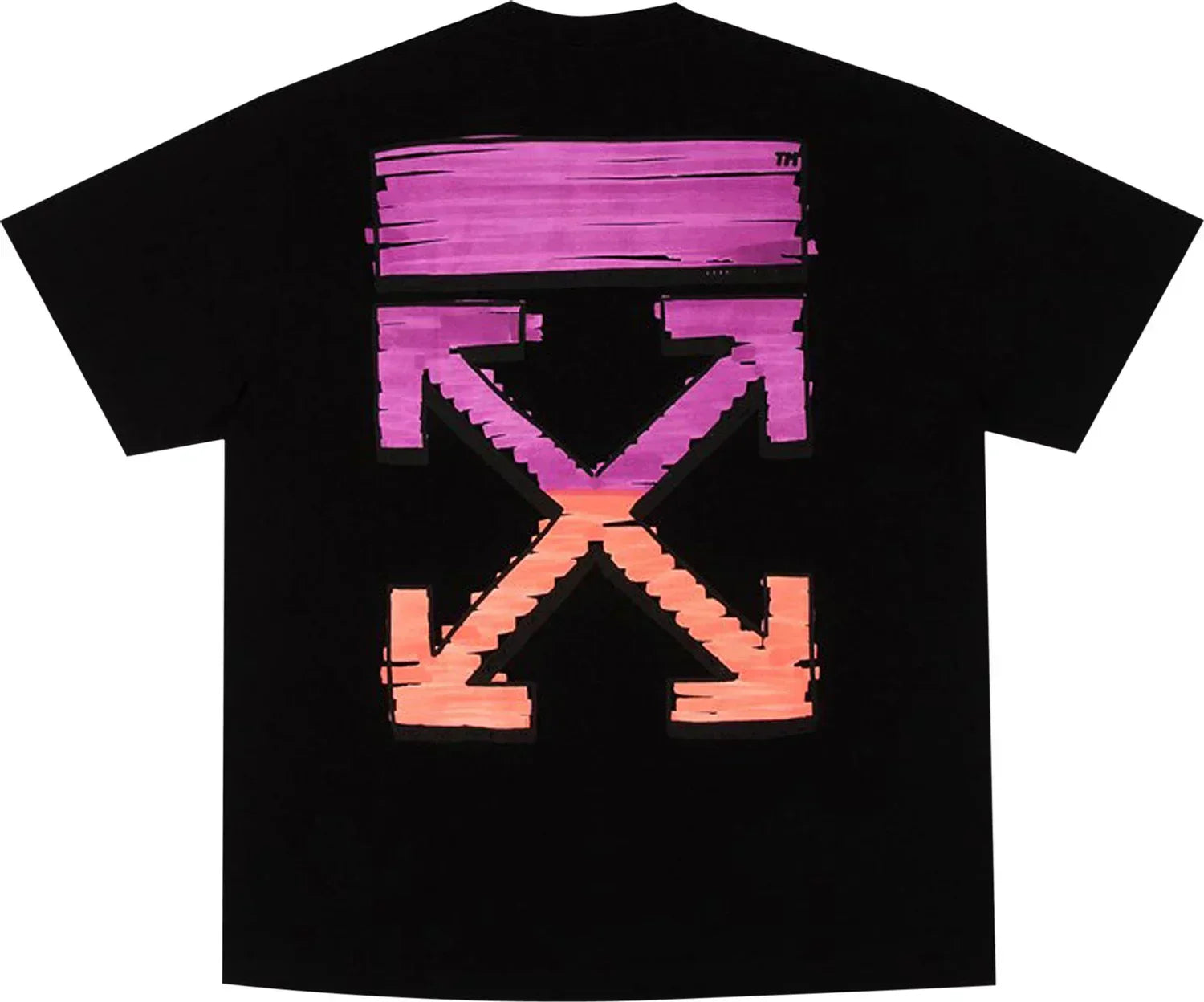 Off-White Marker Short-Sleeve Over Tee 'Black/Fuchsia' Clothing