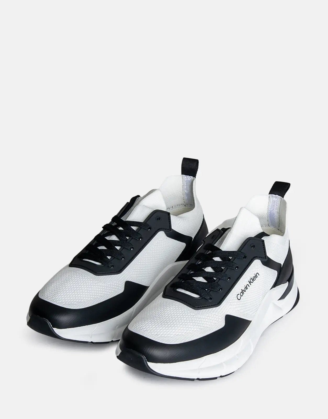 Calvin Klein Low Top Lace Up Mix White Sneakers