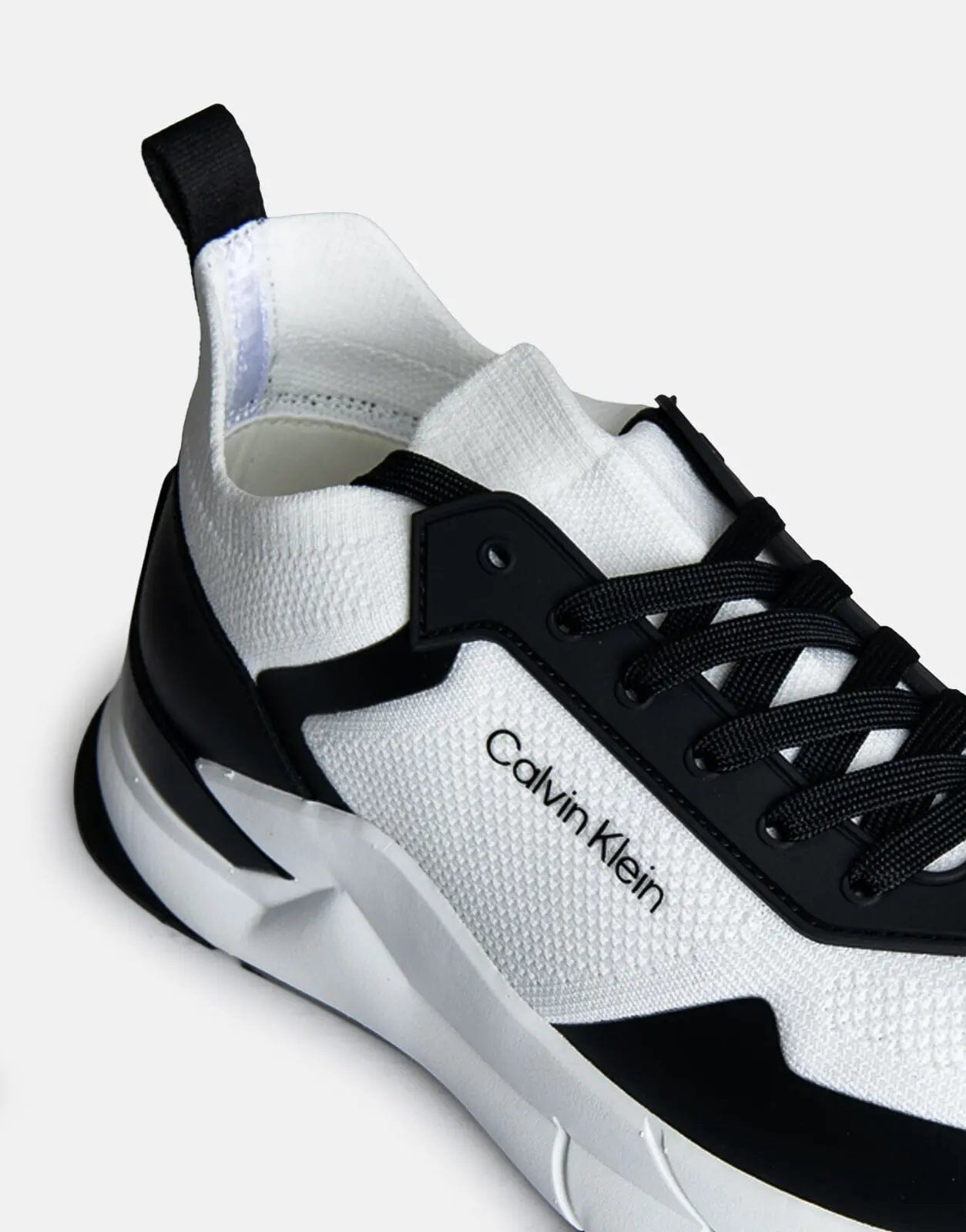 Calvin Klein Low Top Lace Up Mix White Sneakers