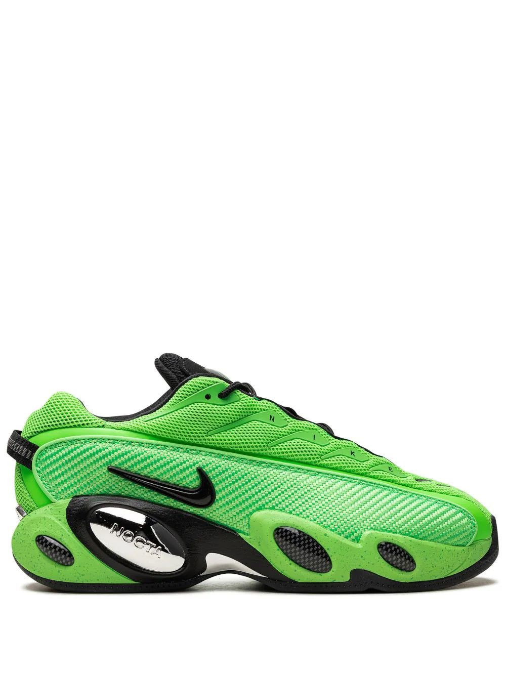 Nike x NOCTA Glide "Slime Green/Metallic Silver/Black" sneakers
