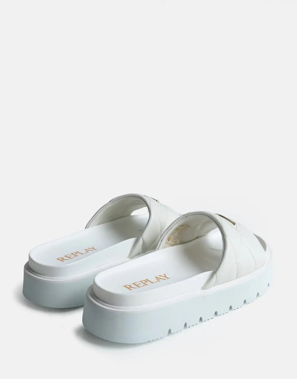 Replay Muddy Quilt White Slides
