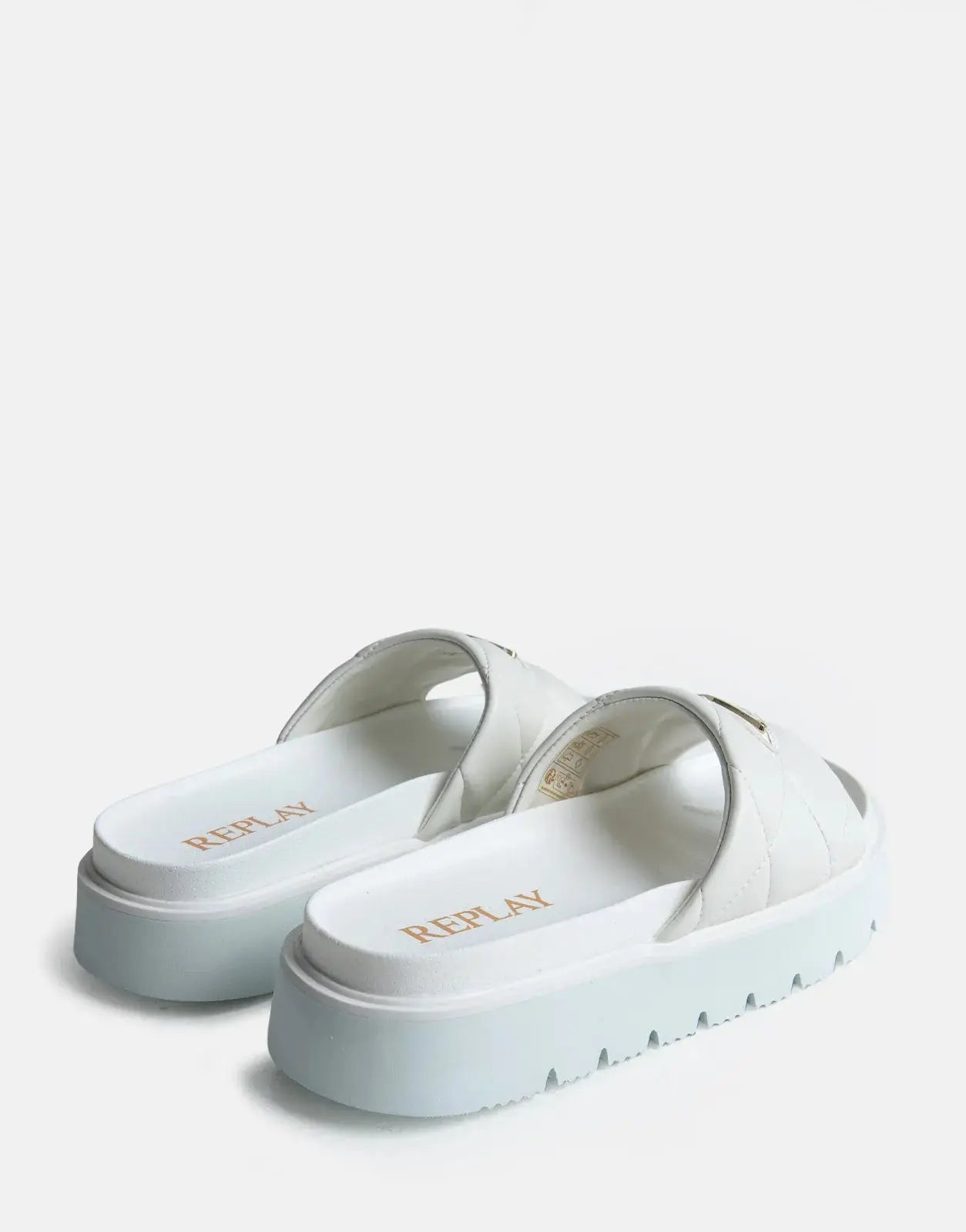 Replay Muddy Quilt White Slides