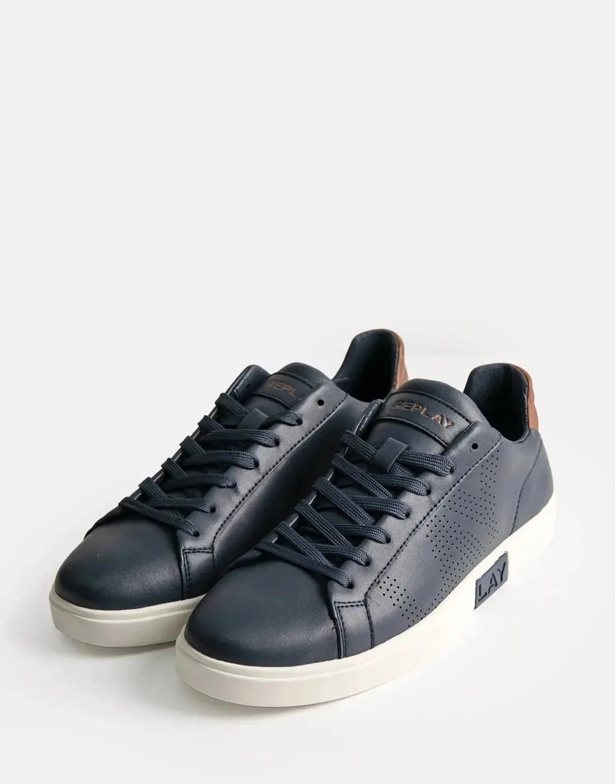 Replay Polys Studio Navy/Brown Sneakers