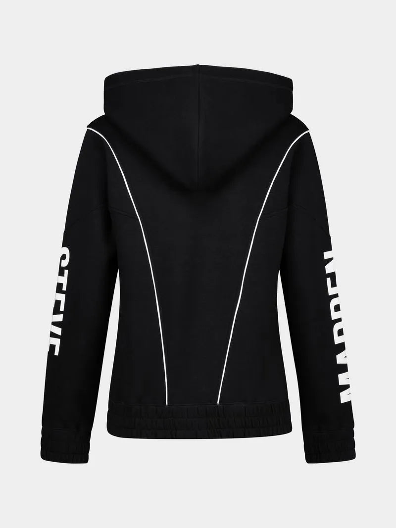 Steve Madden Black Co-Ord Samantha Scuba Hooded Sweater