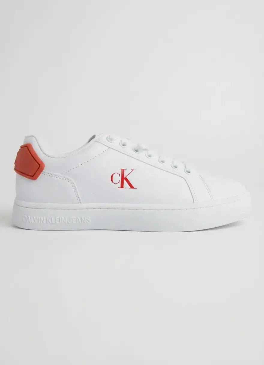 Calvin Klein Classic Cupsole RU Patch Leather White Sneaker