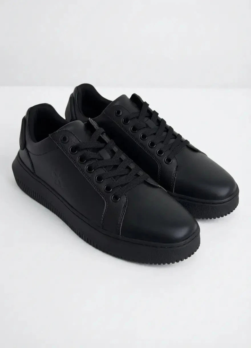 Calvin Klein Chunky Cupsole RU Patch Leather Black Sneaker