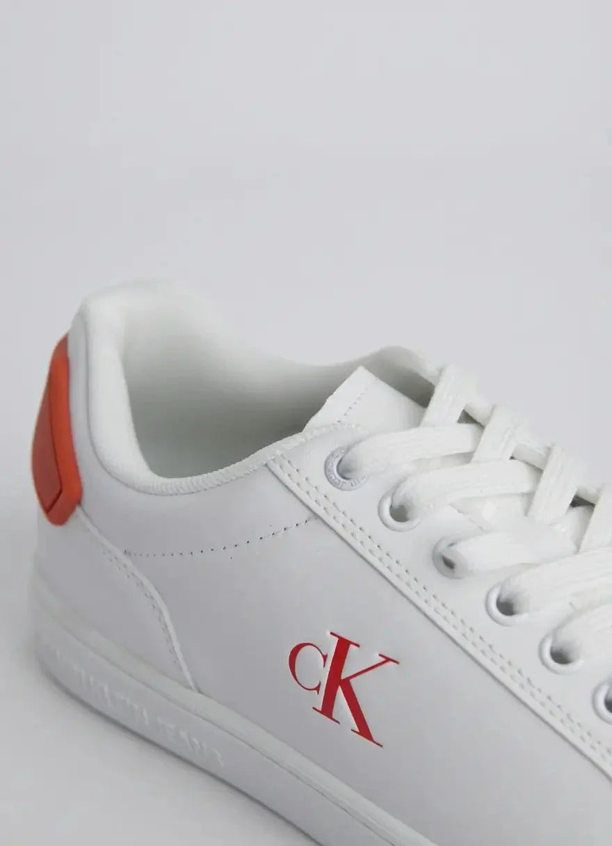 Calvin Klein Classic Cupsole RU Patch Leather White Sneaker