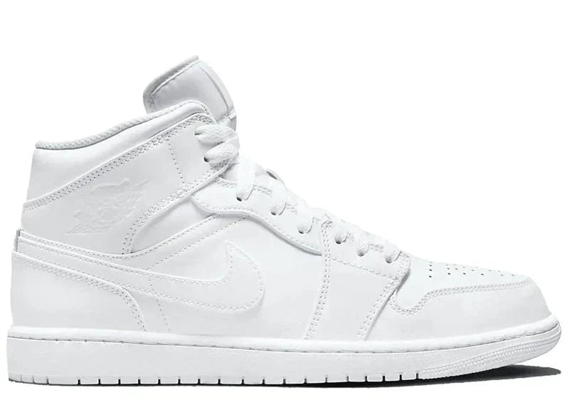 JORDAN 1 MID TRIPLE WHITE