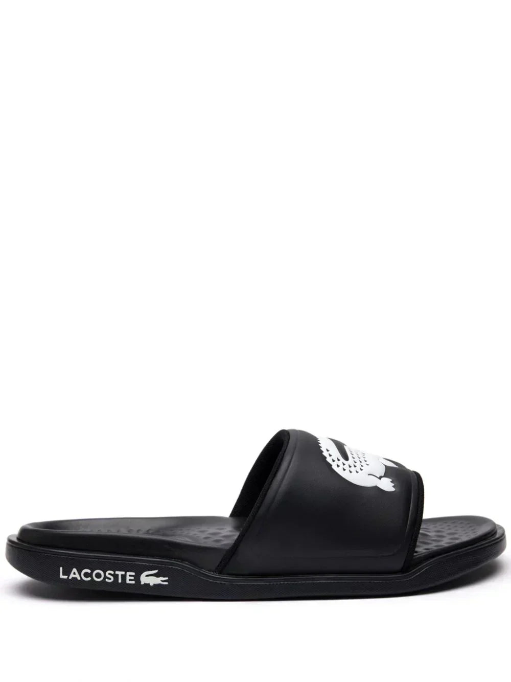 Lacoste Croco Dualiste logo strap slides