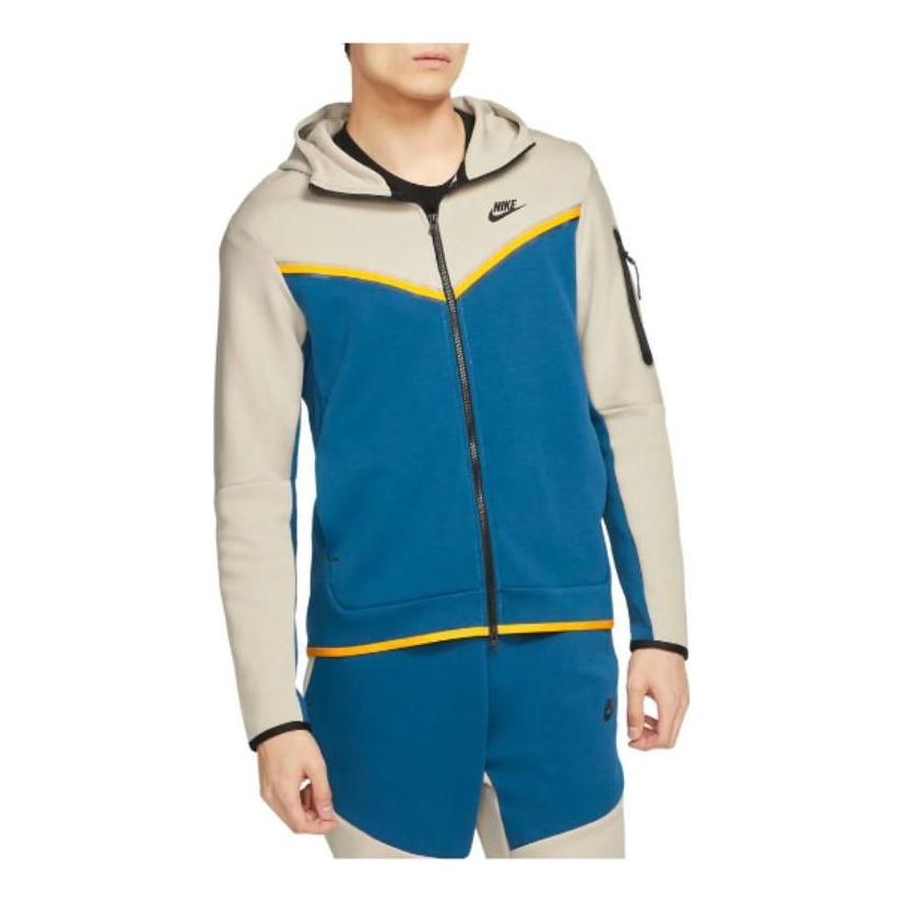 Nike Tech Fleece Full-Zip Hoodie 'Cream Court Blue' CU4489-236
