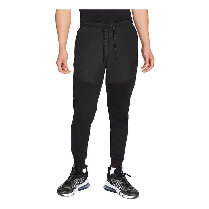 Nike Nsw Tech Fleece Running Training Splicing Bundle Feet Sports Pants Black CZ9902-010