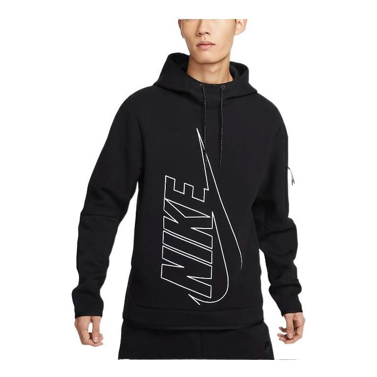 Nike Tech Fleece Pullover Graphic Hoodie 'Black' DX0578-010