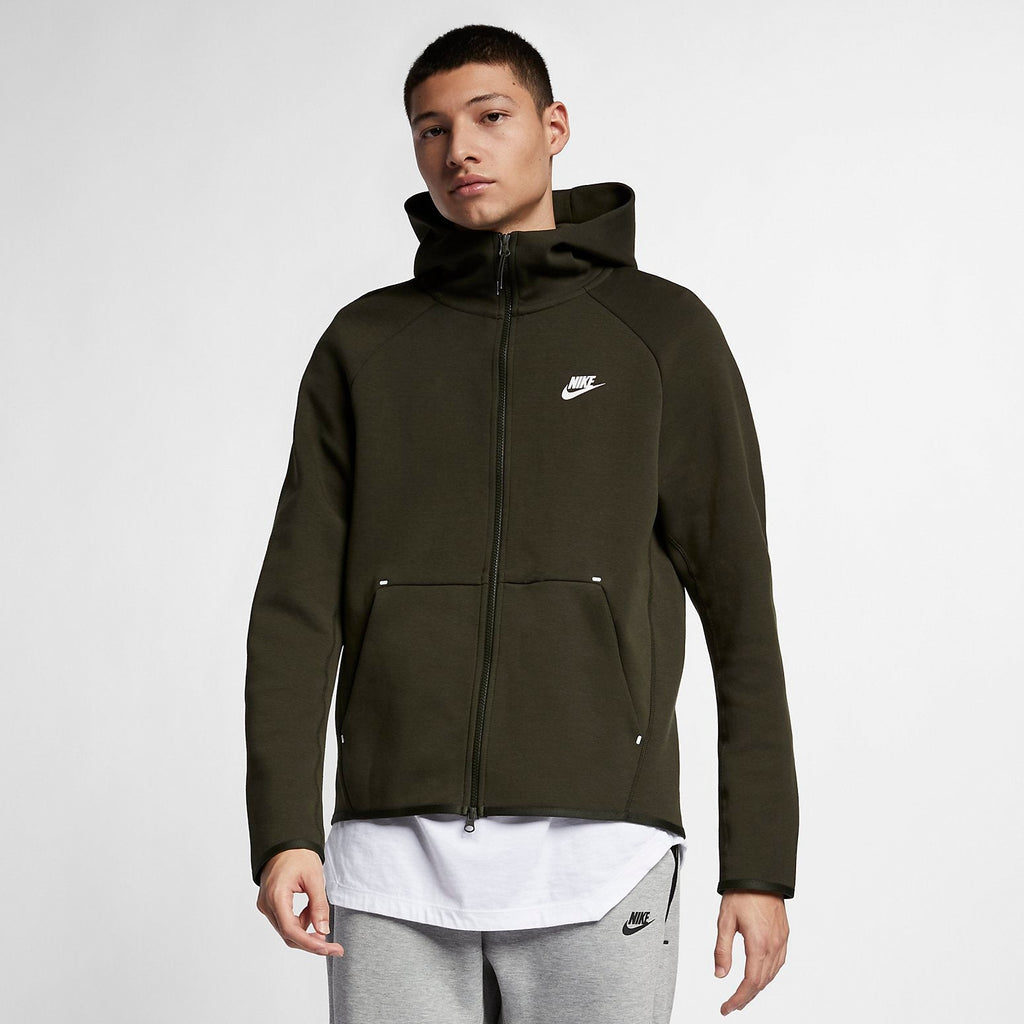 Nike Sportswear Tech Fleece Full-zip Hoodie 'Sequoia Black White' 928483-355